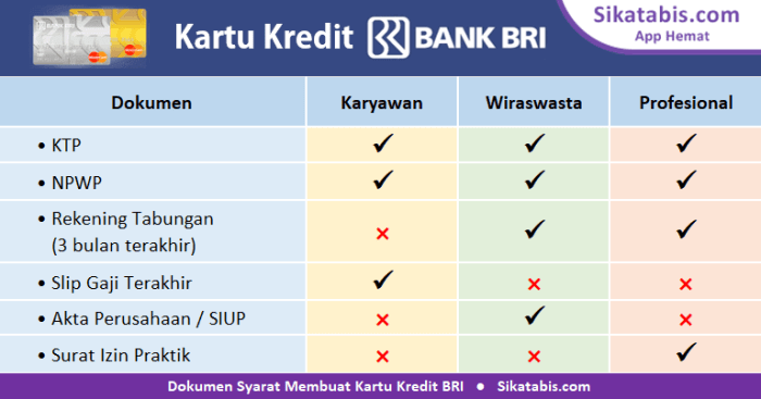 kredit kartu bri syarat pengajuan bunga jenis sikatabis